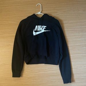 Womens Black Nike cropped hoodie size youth large but fits like an adult xs